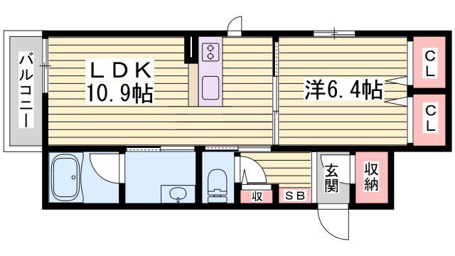 ヴィアソーレK(1LDK/3階)の間取り写真