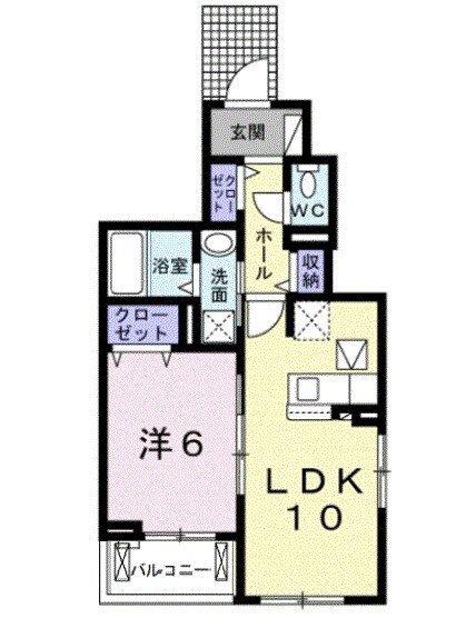 イル チェーロ(1LDK/1階)の間取り写真