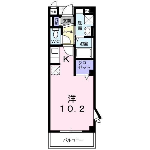 プリムローズ II(ワンルーム/1階)の間取り写真