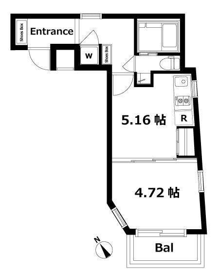 PATIO西新宿パティオ西新宿(1DK/5階)の間取り写真