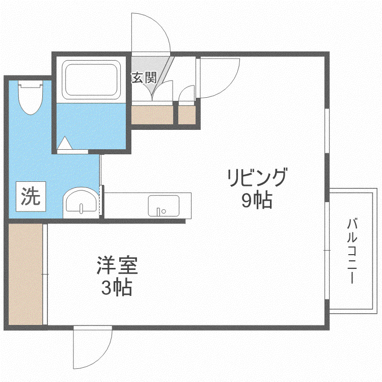 SOHO(1LDK/3階)の間取り写真