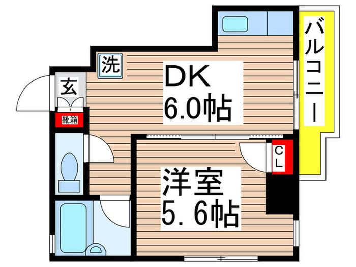 アドラヴール45(1DK/3階)の間取り写真