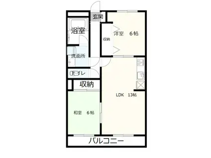 北町三和ビル(2LDK/2階)の間取り写真