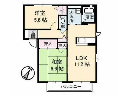 シャーメゾンラフィネA棟(2LDK/1階)の間取り写真