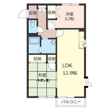 コンフォート湘南(2LDK/1階)の間取り写真