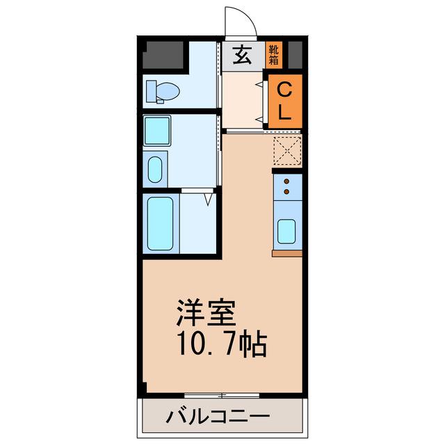 スウィートブーケ(ワンルーム/1階)の間取り写真