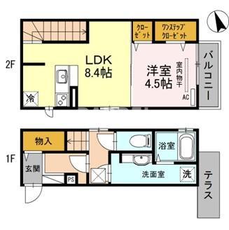 シャルムイースト(ワンルーム/1階)の間取り写真