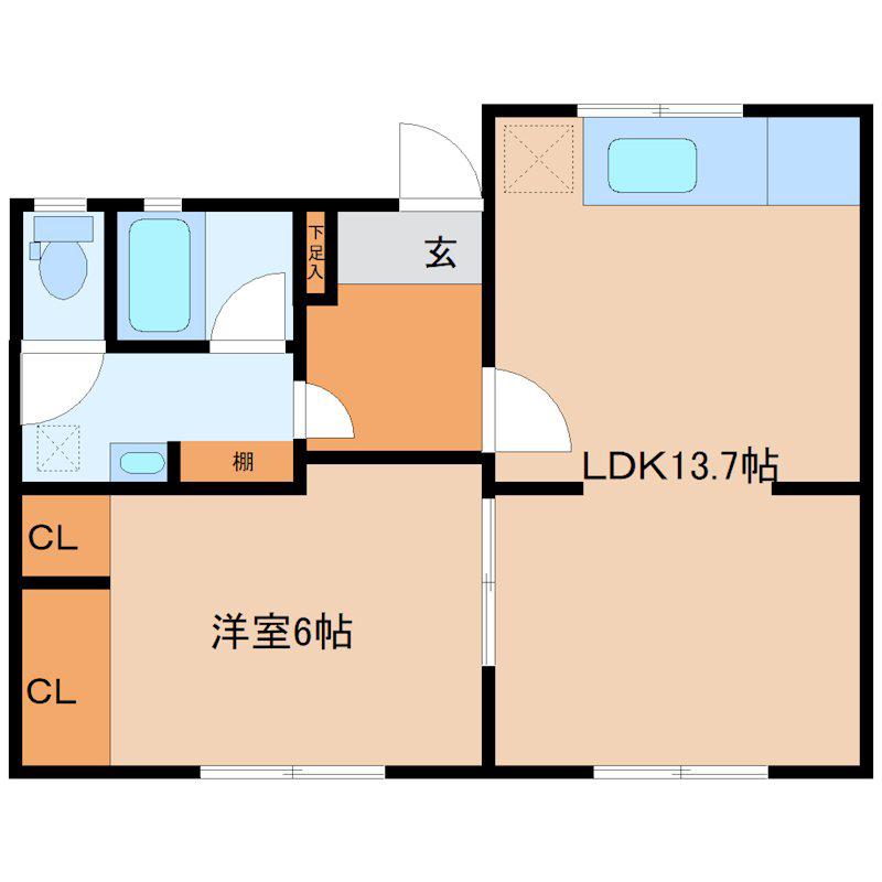 パークレジデンス(1LDK/2階)の間取り写真