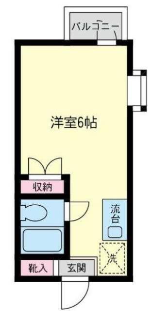 ボヌール冨士(ワンルーム/2階)の間取り写真