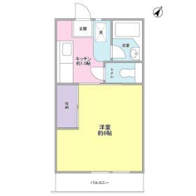 メゾンルミエール(1K/2階)の間取り写真