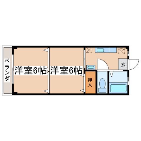 サイジコーポ(2K/2階)の間取り写真