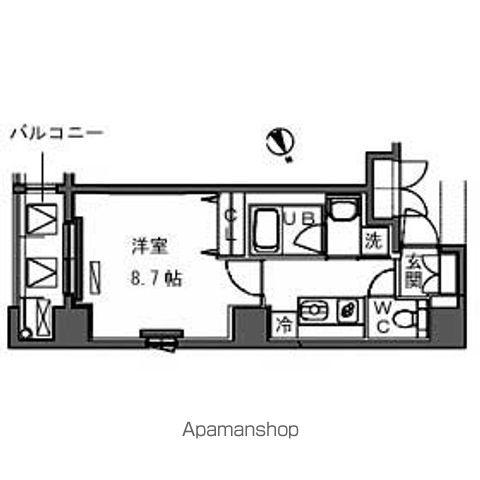 メインステージ上野(1K/7階)の間取り写真