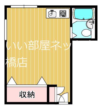 グリンヴェール(ワンルーム/2階)の間取り写真