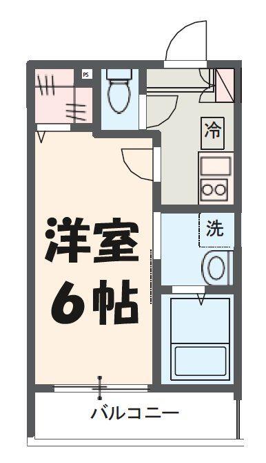 MELDIA武里Ⅱ(1K/1階)の間取り写真