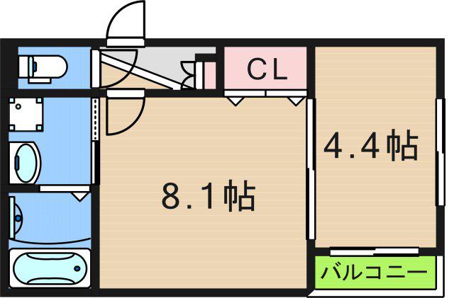 AIA難波南(1LDK/3階)の間取り写真