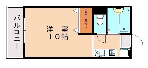 グリーンライフ西福間A(ワンルーム/2階)の間取り写真