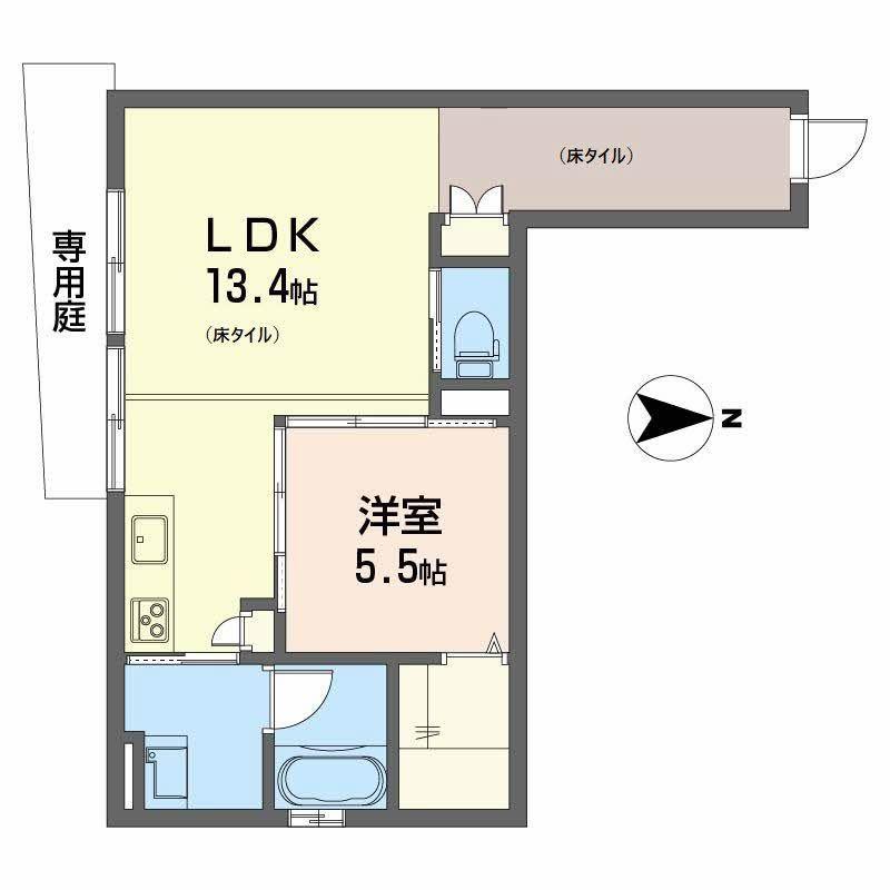 アランチアMK(1LDK/1階)の間取り写真