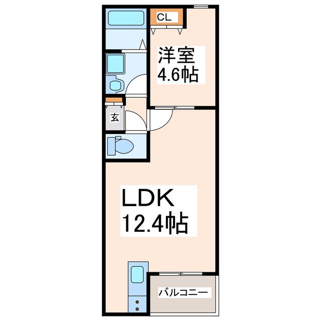 メゾンクレール御領(1LDK/3階)の間取り写真