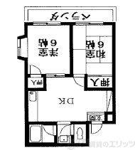 シャンボール淀川(2DK/3階)の間取り写真