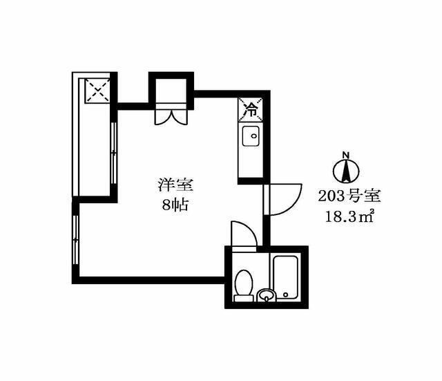 レジデンスN大岡山(ワンルーム/2階)の間取り写真