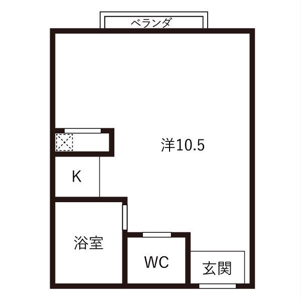 CACHETTE加美東(ワンルーム/1階)の間取り写真