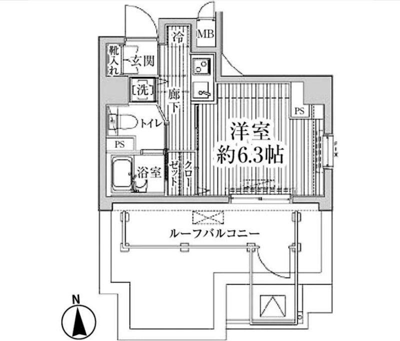 HF東中野レジデンス(1K/9階)の間取り写真