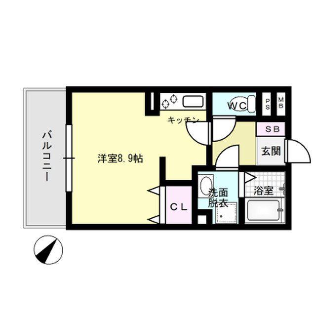 メゾンQ(ワンルーム/3階)の間取り写真