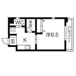 E-HOUSE(1K/3階)の間取り写真