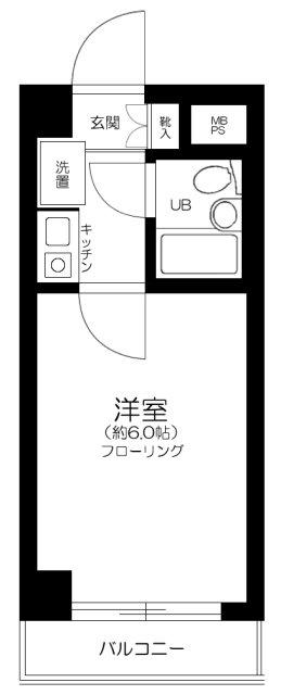 ライオンズマンション蒲田第2(1K/2階)の間取り写真