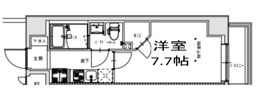 S-RESIDENCE王子TERCERA(1K/7階)の間取り写真