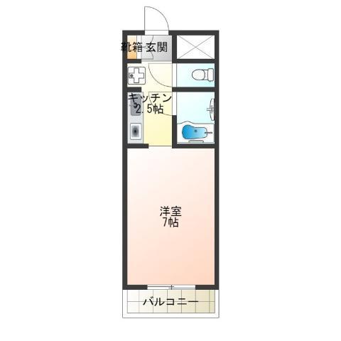 パラディ梅南(1K/1階)の間取り写真