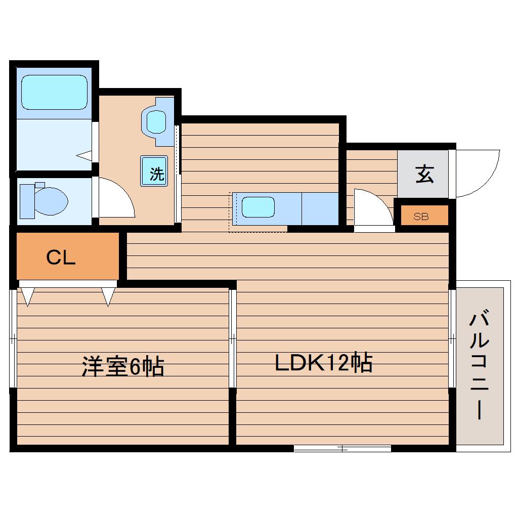 ウェルヴィラ(1LDK/1階)の間取り写真