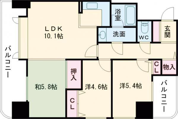 ライオンズマンション苫小牧錦町(3LDK/5階)の間取り写真