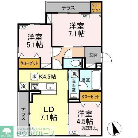 D-ROOM分梅(3LDK/2階)の間取り写真