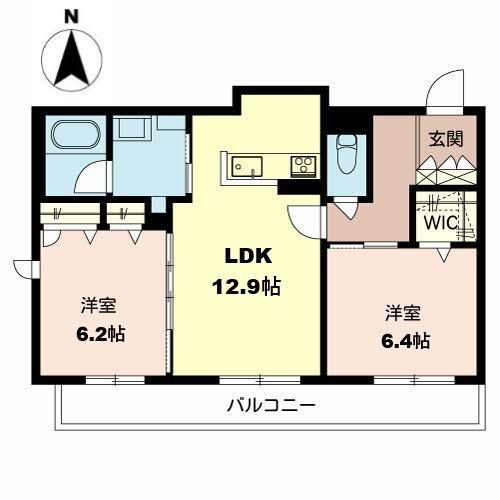シャーメゾン サカイパークス 1(2LDK/3階)の間取り写真