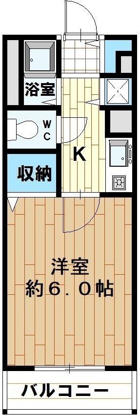 クレスト花野(1K/1階)の間取り写真