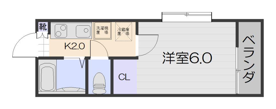 エントピア鴨池II(1K/3階)の間取り写真