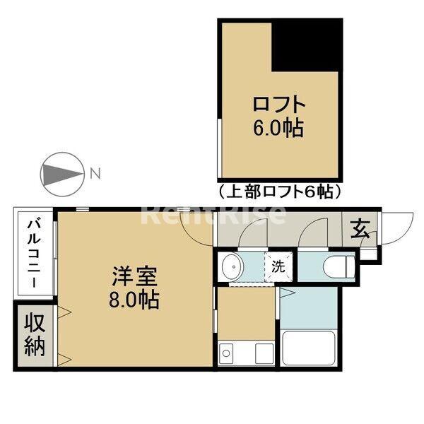 ベルハウスII(1K/1階)の間取り写真