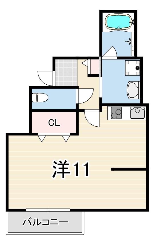 カサ苦楽園(1K/2階)の間取り写真