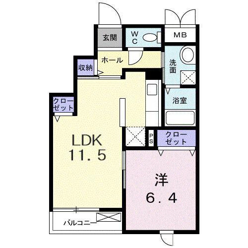 メゾンノーブル(1LDK/3階)の間取り写真