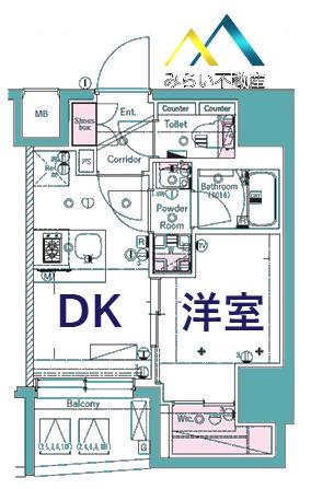 SYFORME SHINKOYASU(1DK/11階)の間取り写真