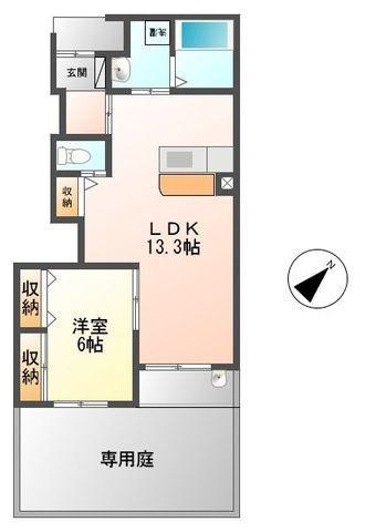 ERIKA(1LDK/1階)の間取り写真