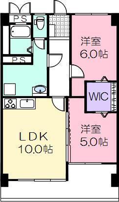 大羽マンション(2LDK/6階)の間取り写真