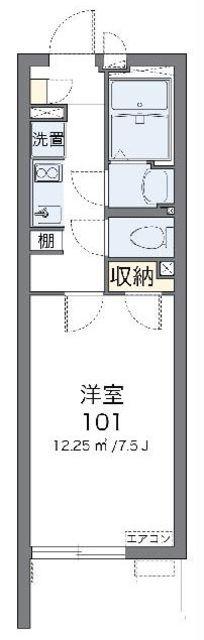 クレイノウィングコート川崎(1K/2階)の間取り写真