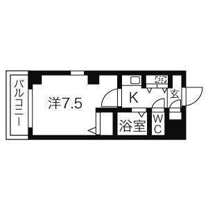 アヴァンセドミール(1K/3階)の間取り写真