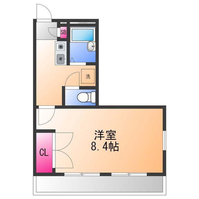 陽だまり高松(1K/2階)の間取り写真
