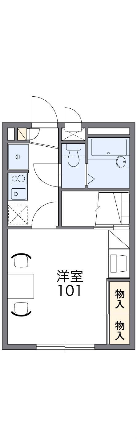沖縄都市モノレール てだこ浦西駅 徒歩759分 2階建 築19年(1K/2階)の間取り写真