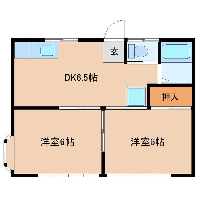 ハイムY&R(2DK/1階)の間取り写真