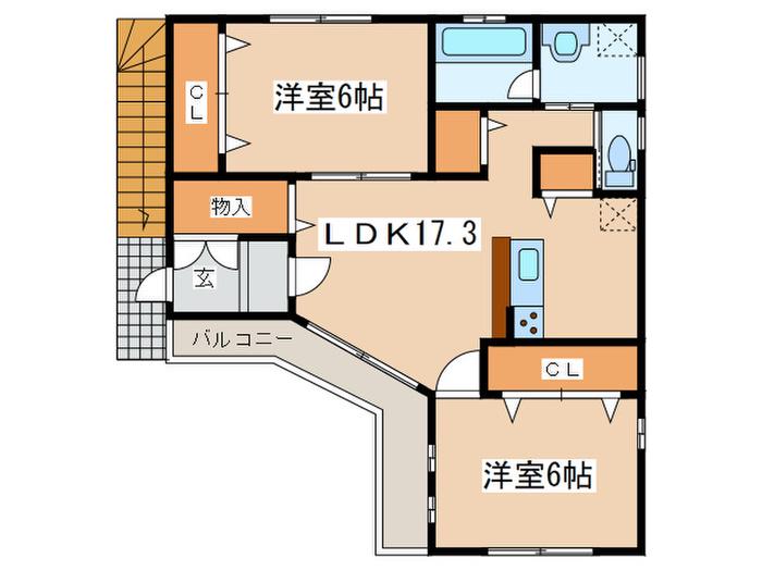 YAGOハウス(2LDK/2階)の間取り写真