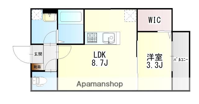 パインビレッジ(1LDK/1階)の間取り写真